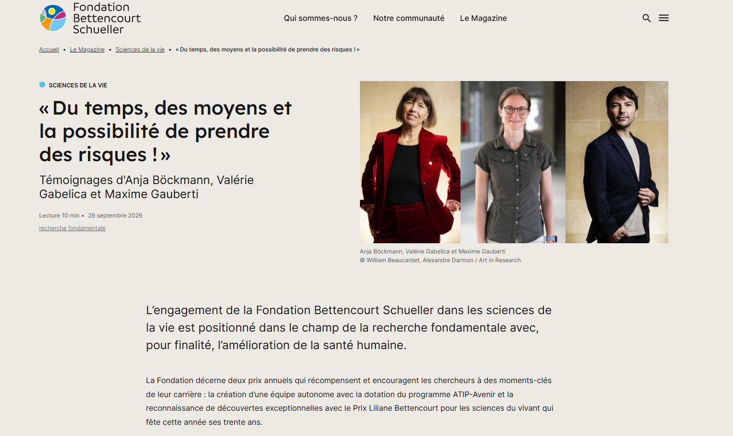 Maxime Gauberti discusses with the Fondation Bettencourt Schueller the freedom to innovate in biomedical research